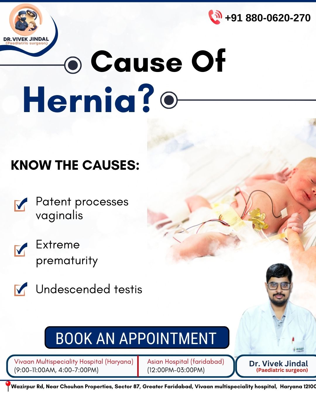 Hernia Treatment for Kids in Faridabad | Best Pediatric Surgeon in Faridabad